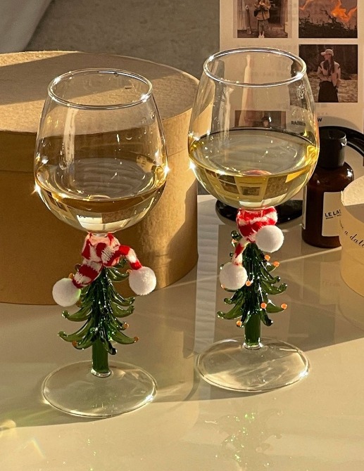 크리스마스 감성 트리 와인잔 연말파티 선물